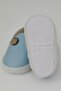Baby Boy Booties Shoes with Jut Buttons, Size 18-19, Light Blue - 3