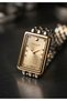 San Diego 20X28 mm Women's Wristwatch Gold-Tone Rectangular Dial Double Color Steel Band Women's Watch - 2