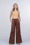 Women's Summer Coffee High Waist Stella Relaxed Cut Elastic Waist Pants Casual Office Stylish 30260