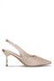 26Y484 Women's Stoned Evening Dress Shoes Beige - 2