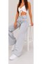 Women's Light Gray High Waist Wide Leg Palazzo Jean Trousers Loose Leg Casual Denim