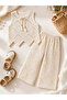 Girl's Soft Textured Openwork Knitwear Set Crop Blouse (Unlined) Pants (Lined) Set Age 2-5 Years - 2