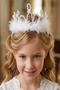 White Color Feather and Beaded Children's Crown - 2