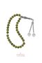 Certified 8 mm Zebercet Stone Lotus Flower Steel Tassel Natural Stone Prayer Beads