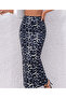 Women's High Waist Leopard Patterned Viscose Cotton Fabric Long Pencil Skirt - 5