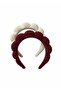 Mavi̇makro Hair Band Crown Ecru and Burgundy Set - 7