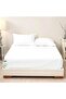 ® 3 Piece Fitted Sheet Set 180x200cm with 2 Pillow Cover King Size Bed Sheet (White) - 2