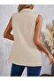 Women's Sleeveless Blazer Collar Single Button Atlas Jacket - 3