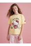 Alita City Lcw Kids Yellow Hello Kitty Printed Oval Neck Girls' T-Shirt with a Difference