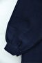 Ribbed Front Half-Buttoned Muslin Dress - Navy Blue - 7