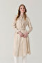 Shiny Textured Shirt with Buckle Belt and Collar Vanilla Tunic 1624 - 2