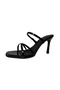 Black Thin Heeled Women's Slippers - 2