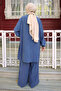 Indigo Buttoned Tunic Trouser Suit - 5