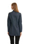 Blue Black Delux Women's Leather Coat - 5