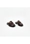 Brown Leather Buckle Women's Sabo Slippers - 3