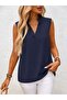 Women's Strappy High V-Neck Long Aerobin Blouse