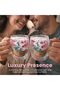 Double Walled Coffee Cups 350ml - Set of 2, Borosilicate Glass Mugs with Real Dry Flowers, Insulated Tea and Coffee Cups, Gift Set for Holiday and Valentine's Day (Multi-2) - 5