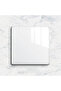 1 Gang 2 Way Plate Switch, Glass Glossy Finish Wall Light Switch, Modern Square Electrical Rocker Switch for Home Office Hotel, White