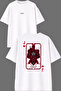 J Kart Design Front and Back Printed White Oversize T-Shirt