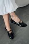 Some Belt Detail Matte Patent Leather Ballerinas Black - 3