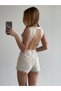 Women's Backless Lace Detailed Jumpsuit - 3