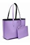 Women's Double sided Two tone Large Capacity Handbag, Fashionable Multi functional Black and Purple - 7
