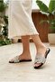 Shuw Women's Slippers with Interlocking Cross Straps and Stones - 2