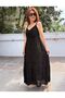 Italian Bohemian Lined Strappy Lace Dress Black - 6