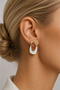 Amélie Women's White Enamel Detailed Modern Design Earrings