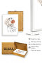 White Wooden Framed Minimal Line Patterned Painting - Pastel Tones |   Huhu1268 - 2