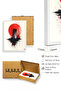 White Wooden Framed Abstract Minimalist Painting - Red-Black |   Huhu1242 - Single Table White Frame - 2