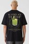 Unisex Oversize T-Shirt Kuzukulağı the Champ Printed Black – Crew Neck, Comfortable Fit, 100% Cotton - 4