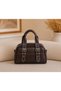 Women's Shoulder Bag with Adjustable Straps and Buckle Detail, Brown - 3