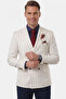 Men's White Striped Double-Breasted Blazer Jacket – Slim Fit Modern Cut Stylish Summer Jacket 2600814 - 5