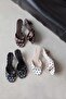 Owen Women's Heeled Satin Sandals Black Polka Dot - 2
