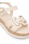 Liza Beige with Gold Buckle - Comfortable for Daily Wear - Women's Sandals - 3