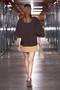 Vandal women's 100% organic cotton deep v-neck oversized brown t-shirt - 5