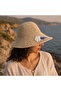 Spk-12004 Blue Floral Embroidered Handmade Straw Bucket Hat |   Eos Collective - 2