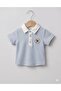 Waffle Textured Polo Collar Baby Boy Summer Set - 100% Cotton - 2