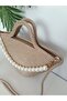 Mink New Model Pearl Handle Zippered Hand and Shoulder Bag/Handmade Women's Bag - 3