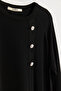 Button Detailed Knitwear Tunic - Black - 2