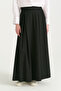 Pile Detailed Elastic Waist Skirt - Black - 2
