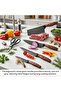 Professional Kitchen Knife Set with Countertop Stand, Ergonomic Patterned-Grip Handles, Includes Scissors, Ideal for Home Cooking, Meal Prep, and Kitchen Organization - 6