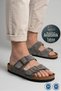 Unisex Women's and Men's Full Anatomical Comfort Sole Model Arizona Double-Strapped Buckle Comfortable Daily Slippers