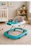 Baby Walker Turquoise with Activity Tray, Removable Canopy & Wheels for 6-18 Months - 2