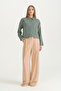 Pocket Detailed Lyocell Crop Shirt - Mold Green