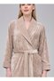 Women's Collar Pyramid Jacquard Shawl Niki Velvet Bamboo Cotton Dressing Gown - 2