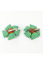 Handmade Fluffy Checkered Double Flower Buckle Set - 4