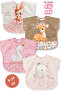 Set of 4 Rabbit-Gazelle-Swan-Cute Bear Short-Sleeved Tie-On Adjustable Liquid-Proof Activity and Feeding Bibs