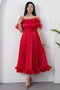 Heart Neck Bust and Hem Ruffled Evening Dress BAL139 - 5